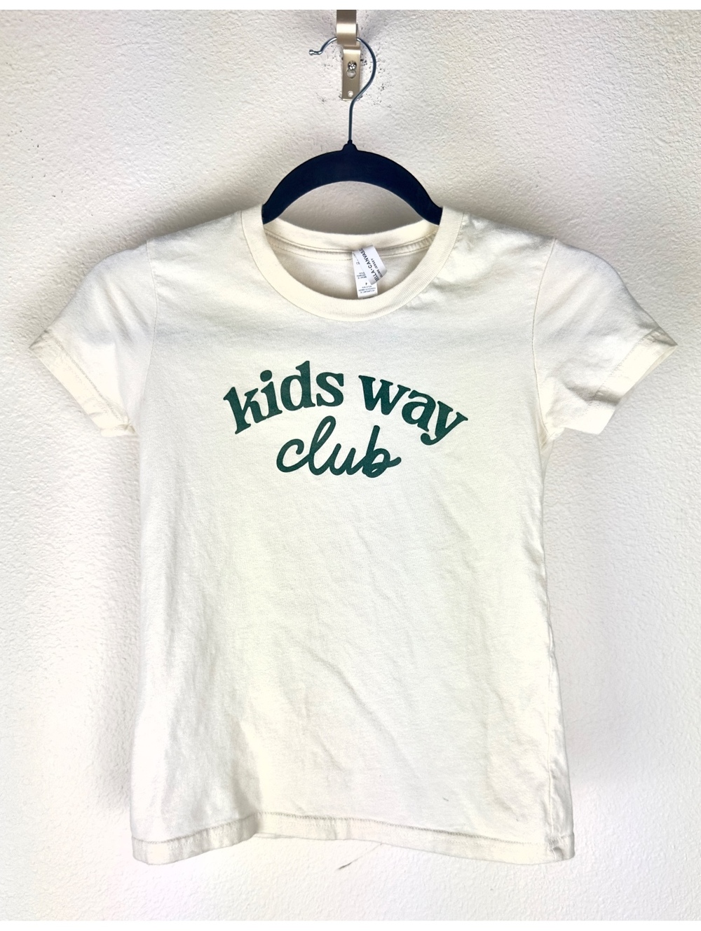 Bella + Canvas Kids Way Club Tee Girls S 6-8 Cream Green Graphic T Shirt